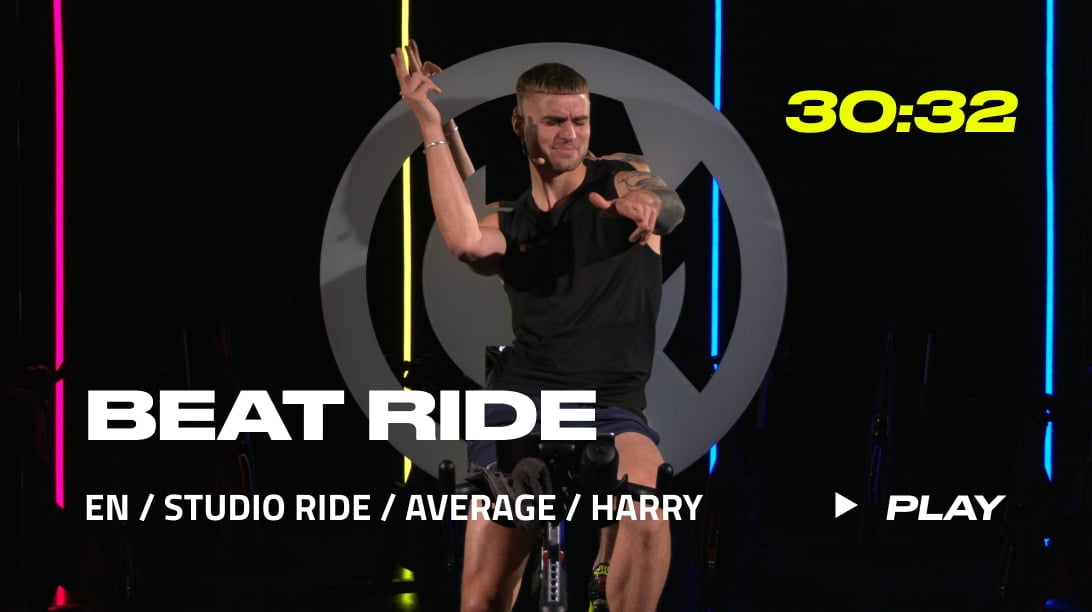 An example of a Beat Ride workout screen in the CycleMasters app 